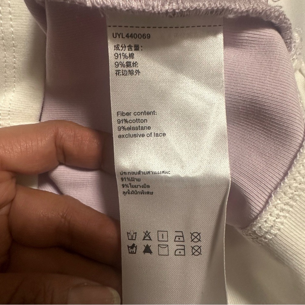 Urban Revivo Lilac and white Long Sleeve Women's Top size 4 - Picture 15 of 16